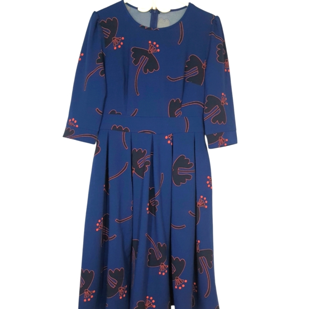 Blue and black floral dress